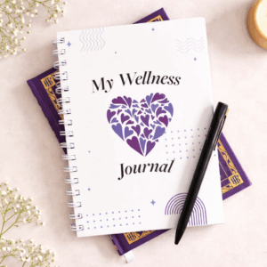 Front Cover of My Wellness Journal on a table